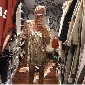 free people sequin t shirt mini dress